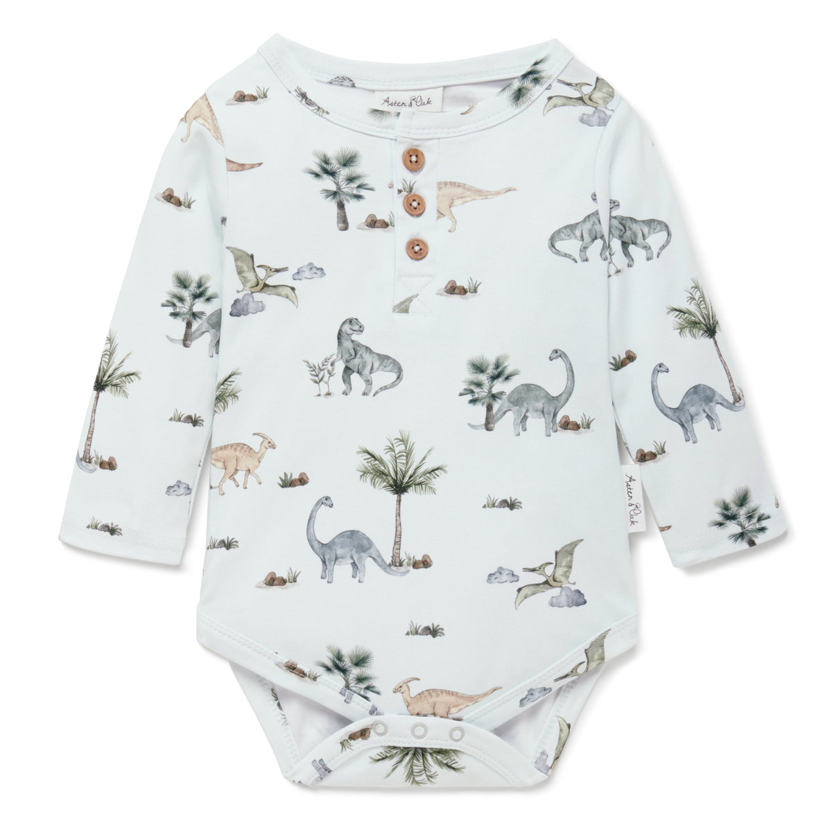 Aster & Oak | Dinosaur Henley Onesie