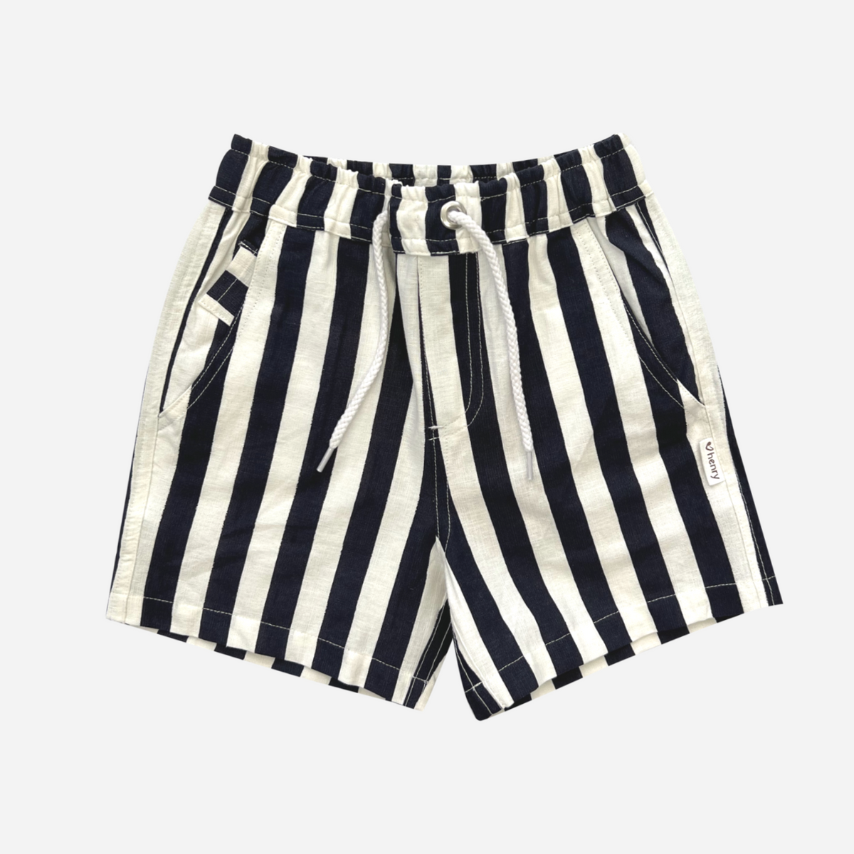 Love Henry | Sonny Shorts - Large Navy/White Stripe