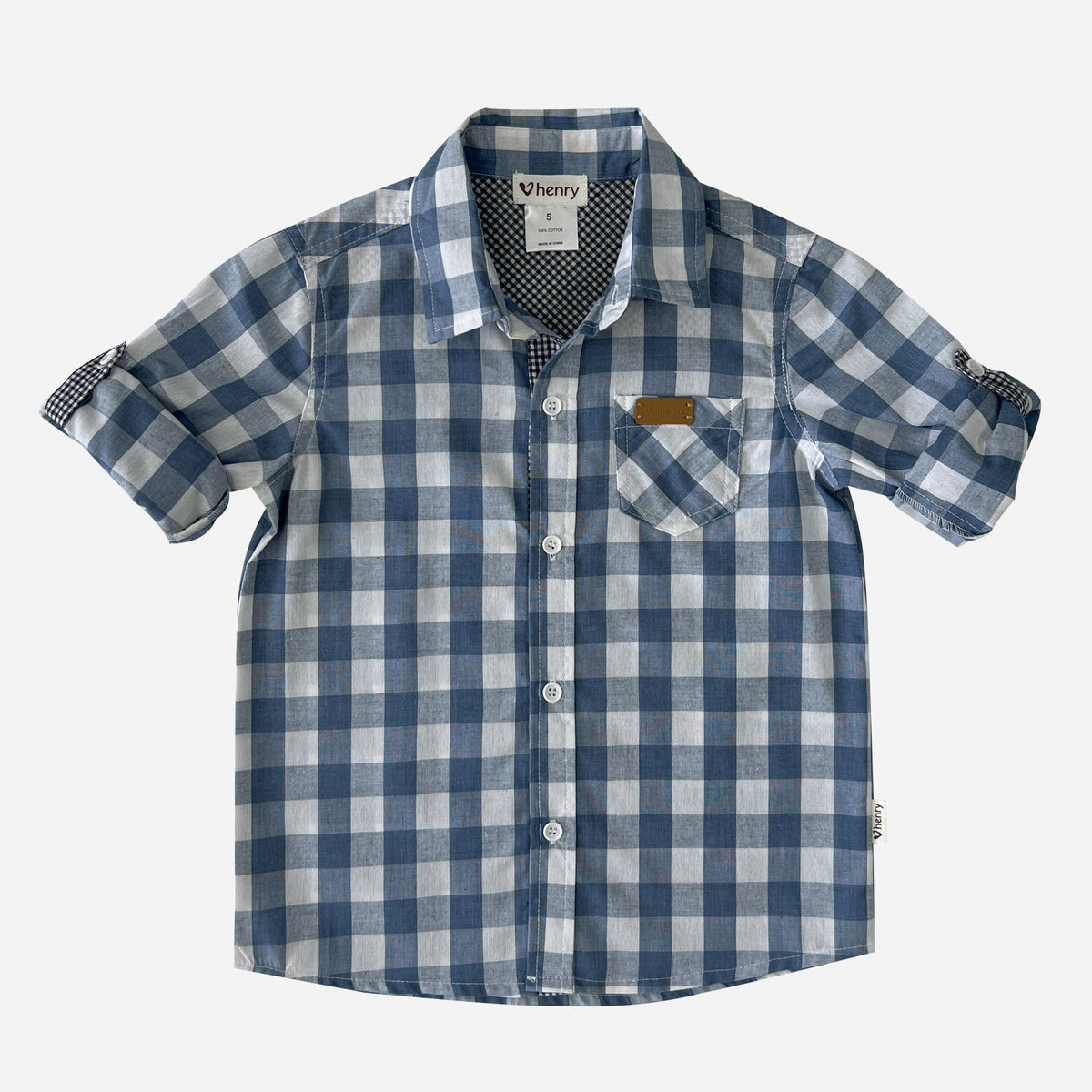 Love Henry | Dress Shirt - Large Blue Check