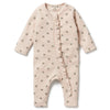 Wilson & Frenchy | Emily Floral Organic Waffle Ruffle Zipsuit