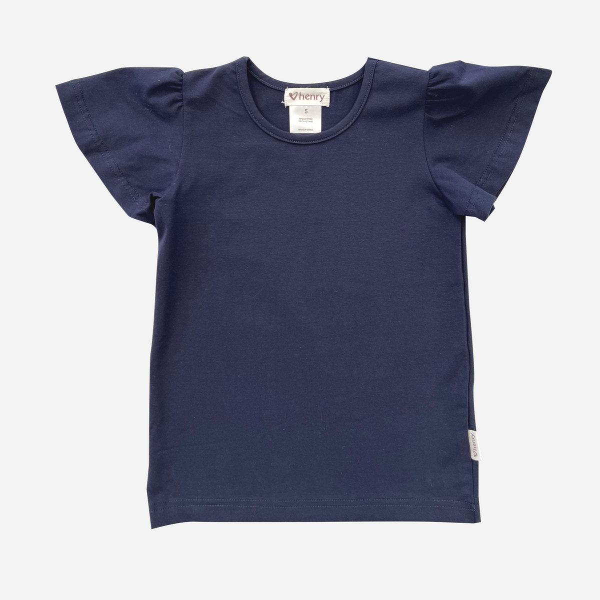 Love Henry | Frill Sleeve Top - Navy