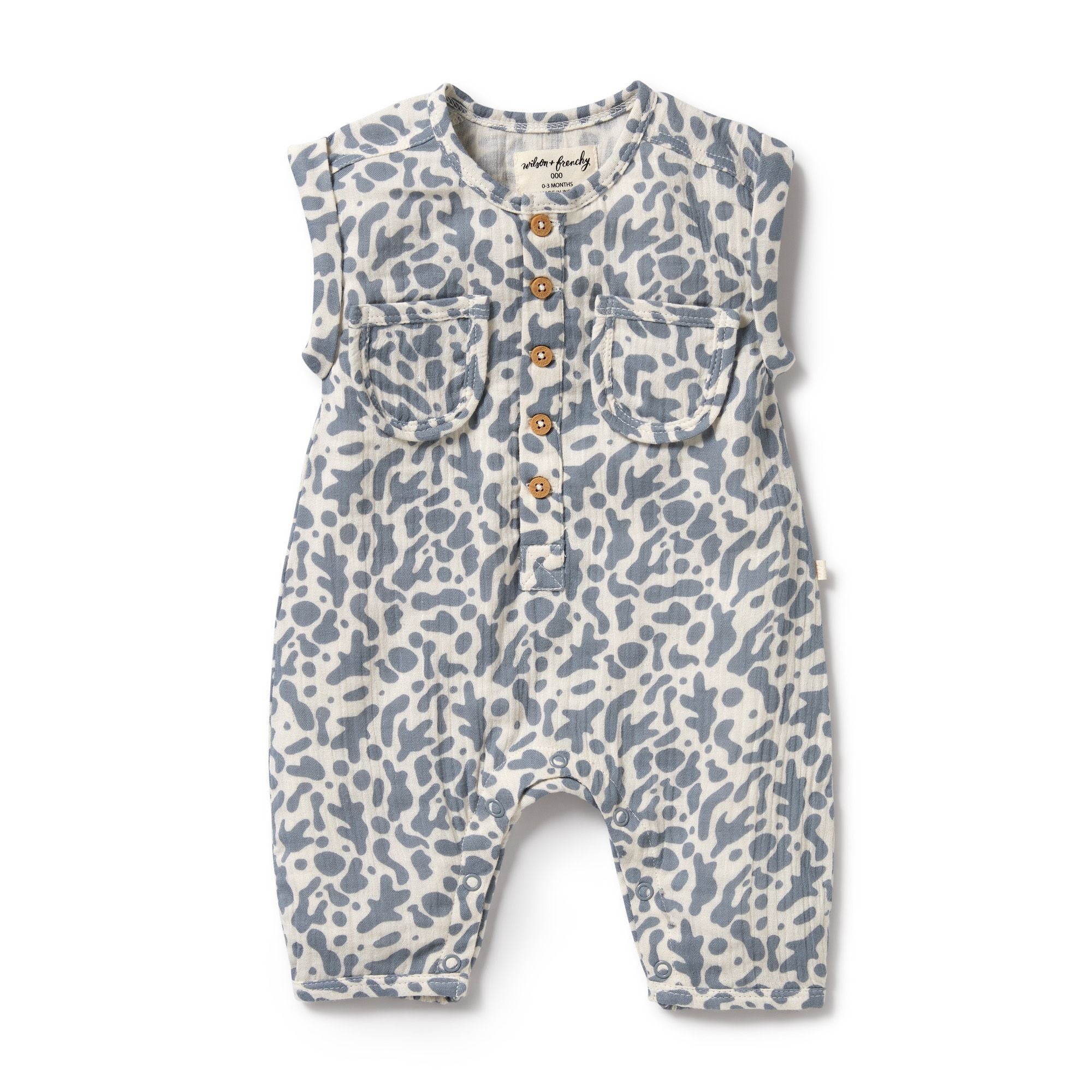 Wilson & Frenchy | Organic Crinkle Growsuit - Blue Coral