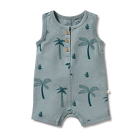 Wilson & Frenchy | Organic Henley Growsuit - Palm Days