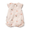 Wilson & Frenchy | Organic Pointelle Ruffle Growsuit - Peaches