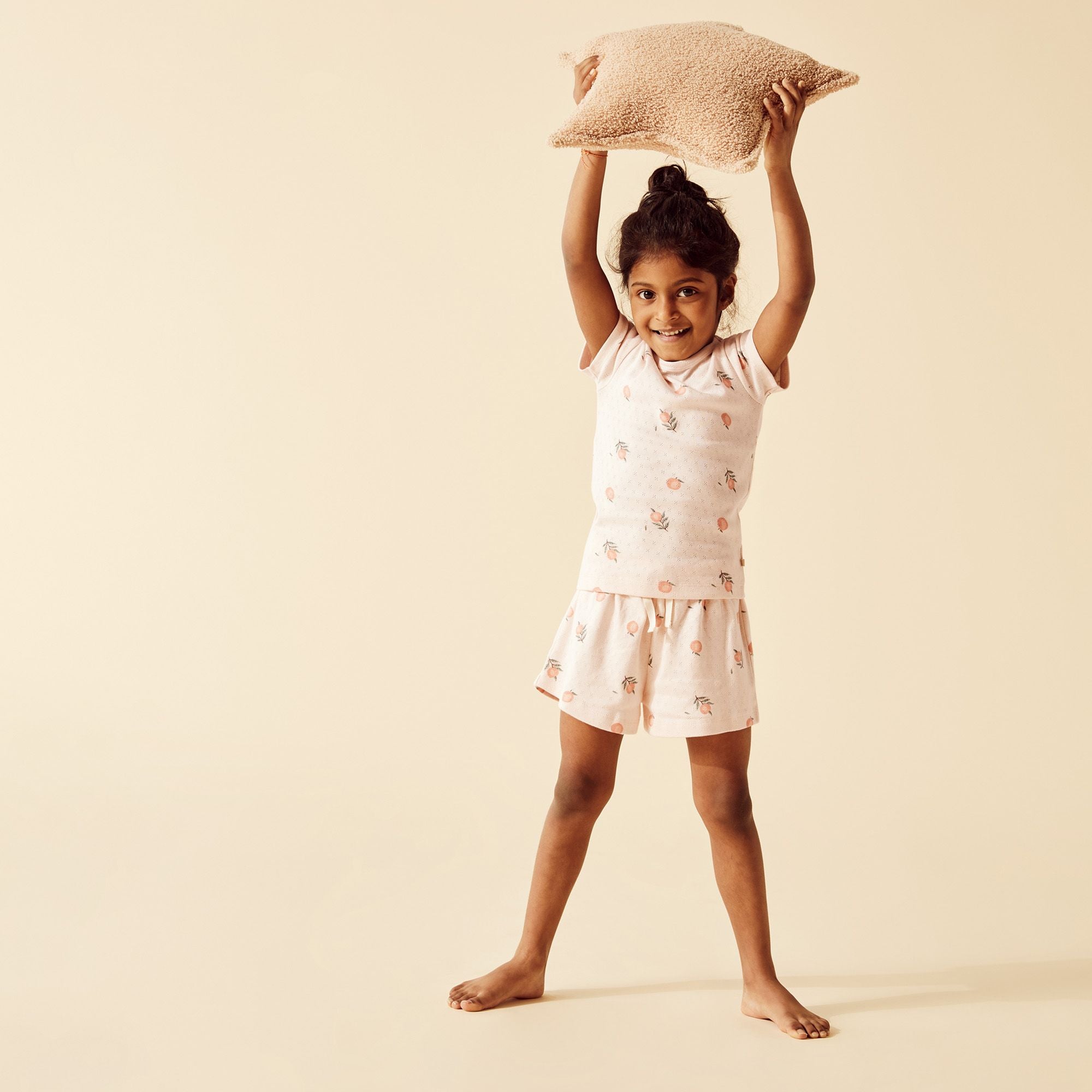 Wilson & Frenchy | Organic Pointelle Short Sleeved Pyjamas - Peaches