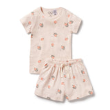 Wilson & Frenchy | Organic Pointelle Short Sleeved Pyjamas - Peaches