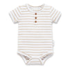 Aster & Oak | Stripe Rib Henley Onesie