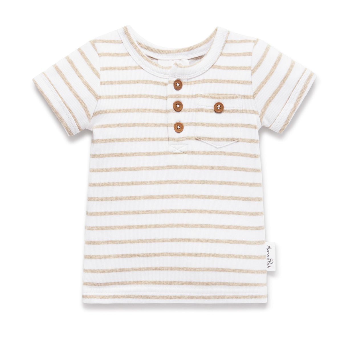 Aster & Oak | Stripe Rib Henley Top