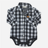 Love Henry | Dress Shirt Romper - Large Navy Check