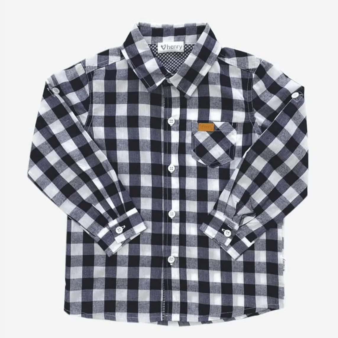 Love Henry | Dress Shirt - Large Navy Check