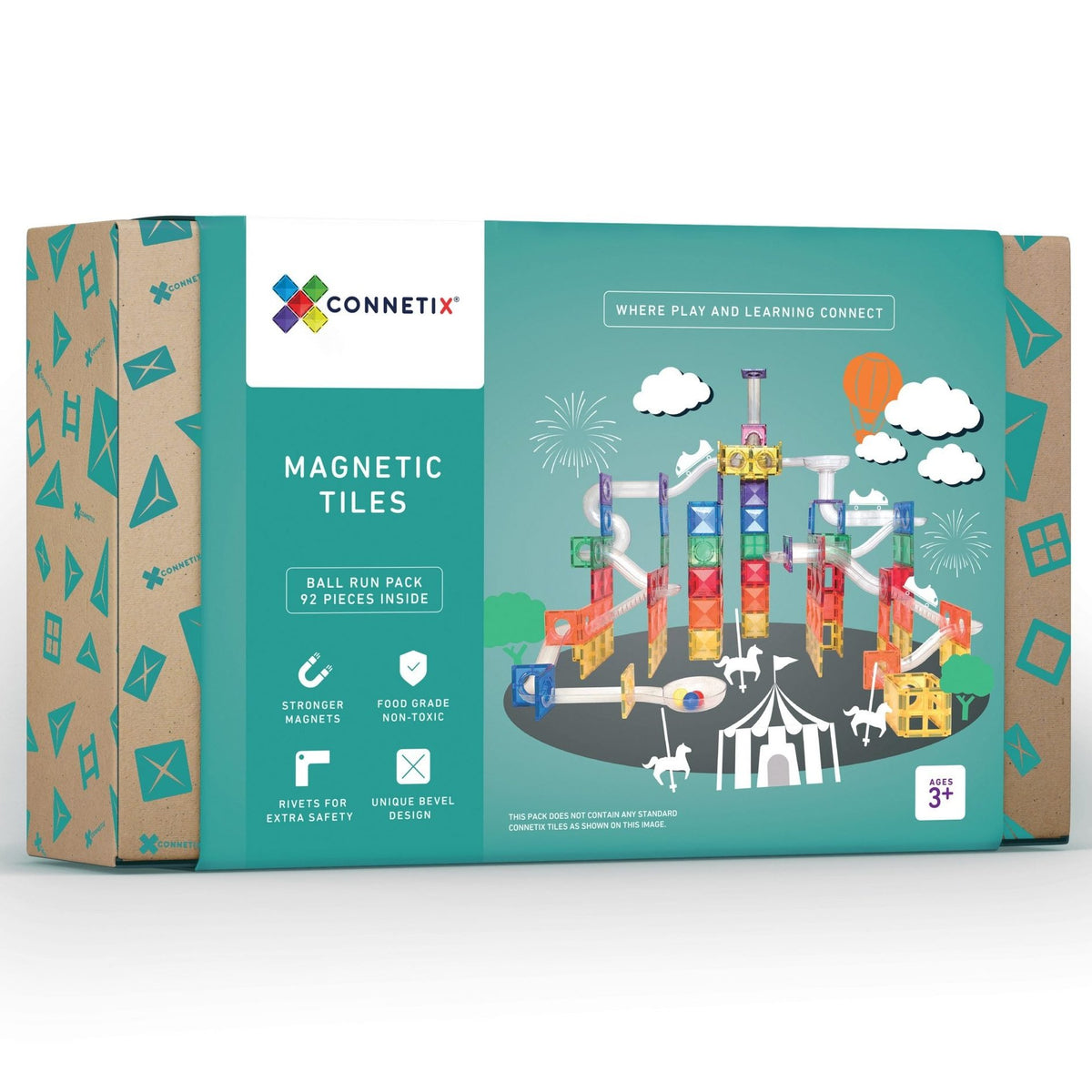 connetix tiles 92 piece ball run pack