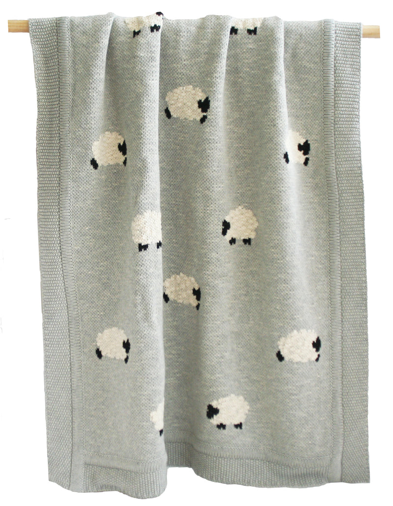 Alimrose | Baby Blanket 'Baa Baa' Organic - Grey