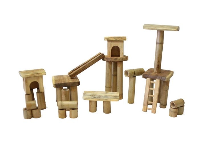 Q-Toys | Bamboo Building Set with Houses