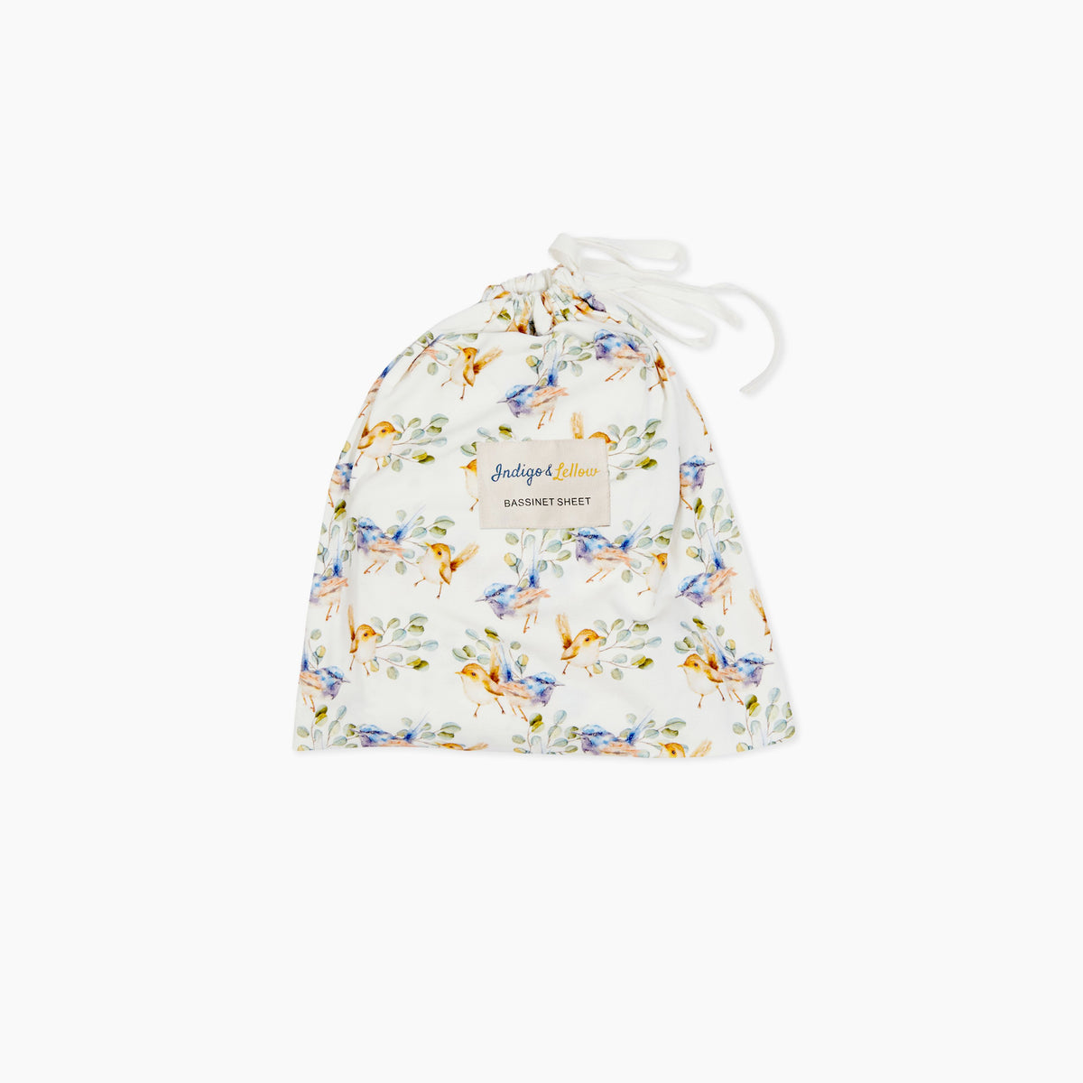 Indigo & Lellow Bassinet Sheet - Fairy Wrens