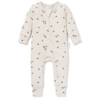 Aster & Oak Bee Luxe Rib Zip Romper