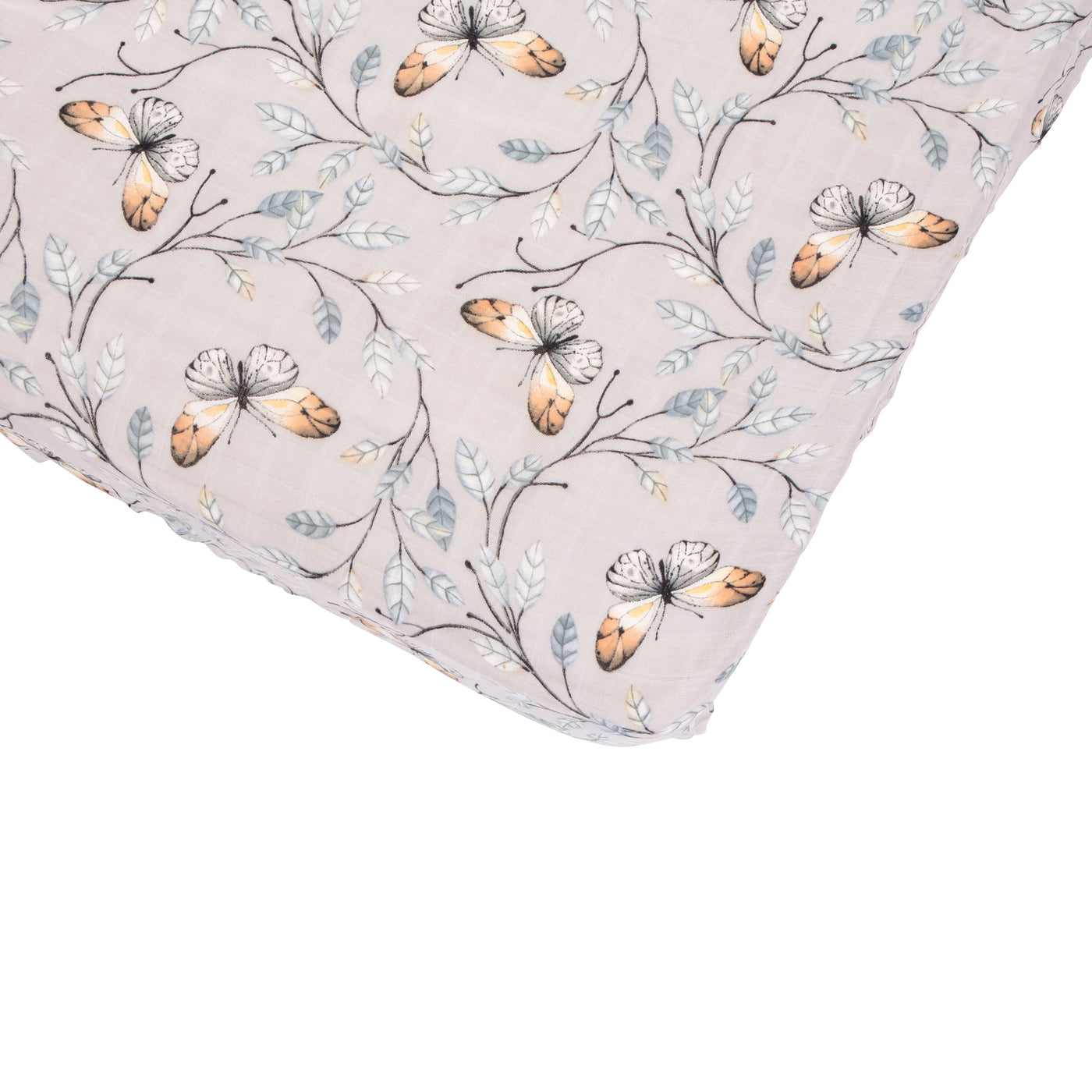 All4Ella | Cot Sheet Bamboo Cotton - Butterfly