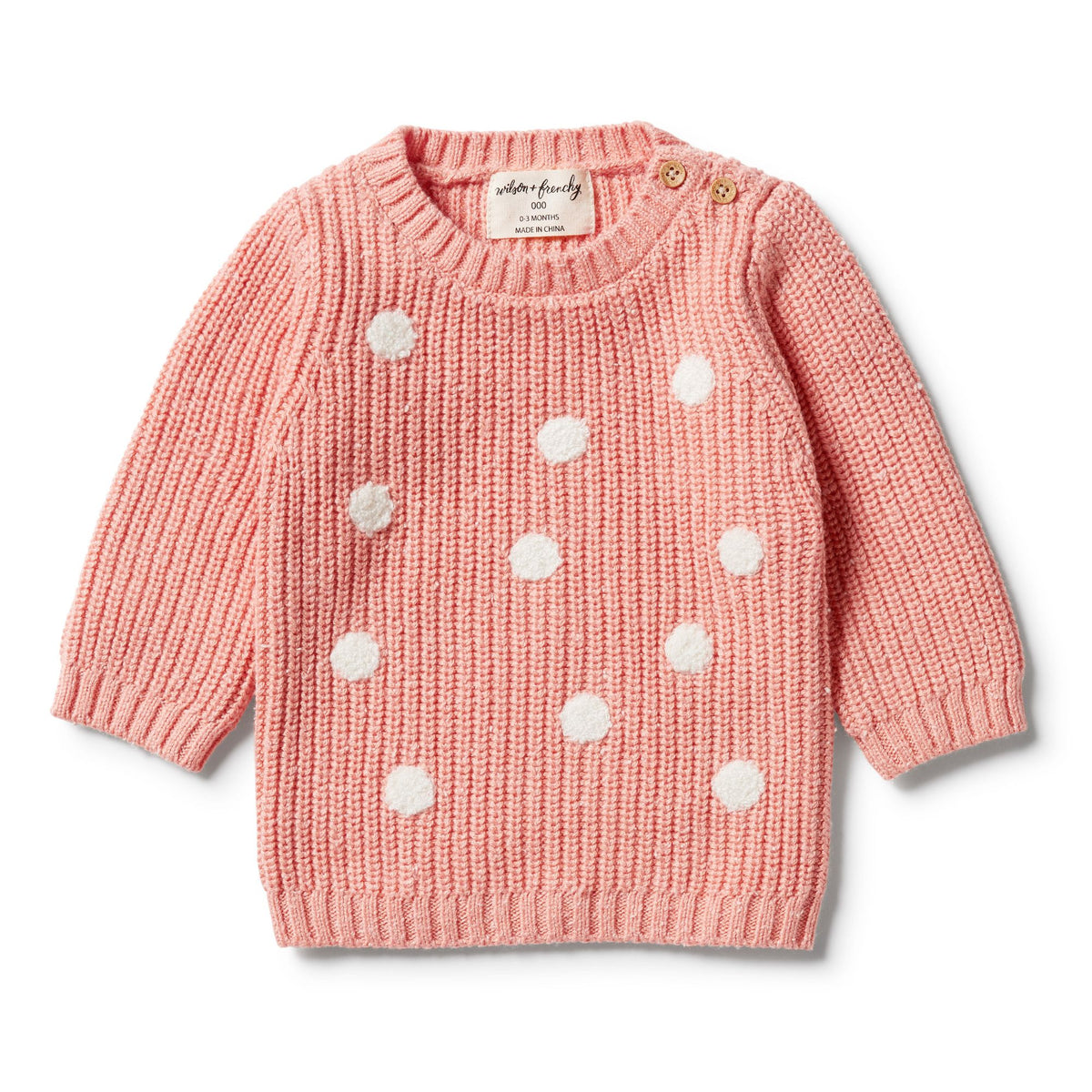 Wilson & Frenchy | Flamingo Fleck Knitted Spot Jumper - LAST Size 0, 1