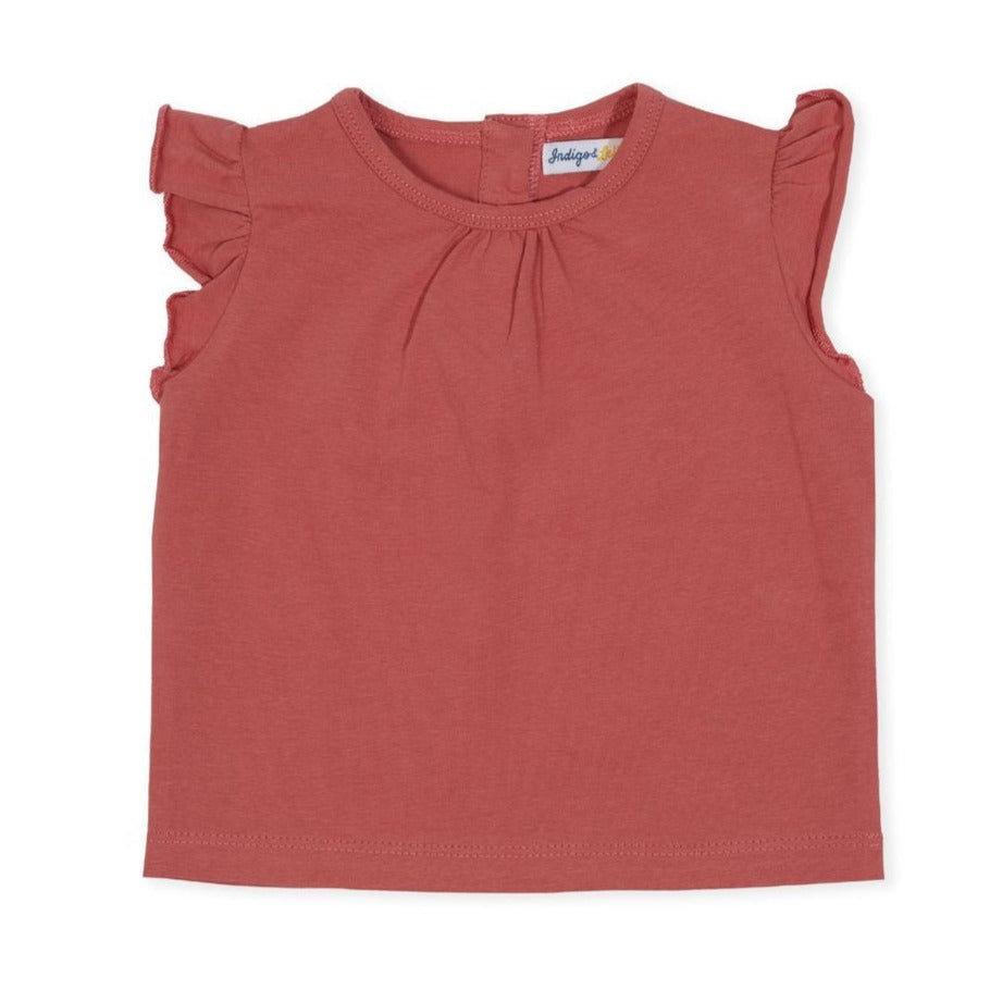 Indigo & Lellow Lulu Tee - Coral