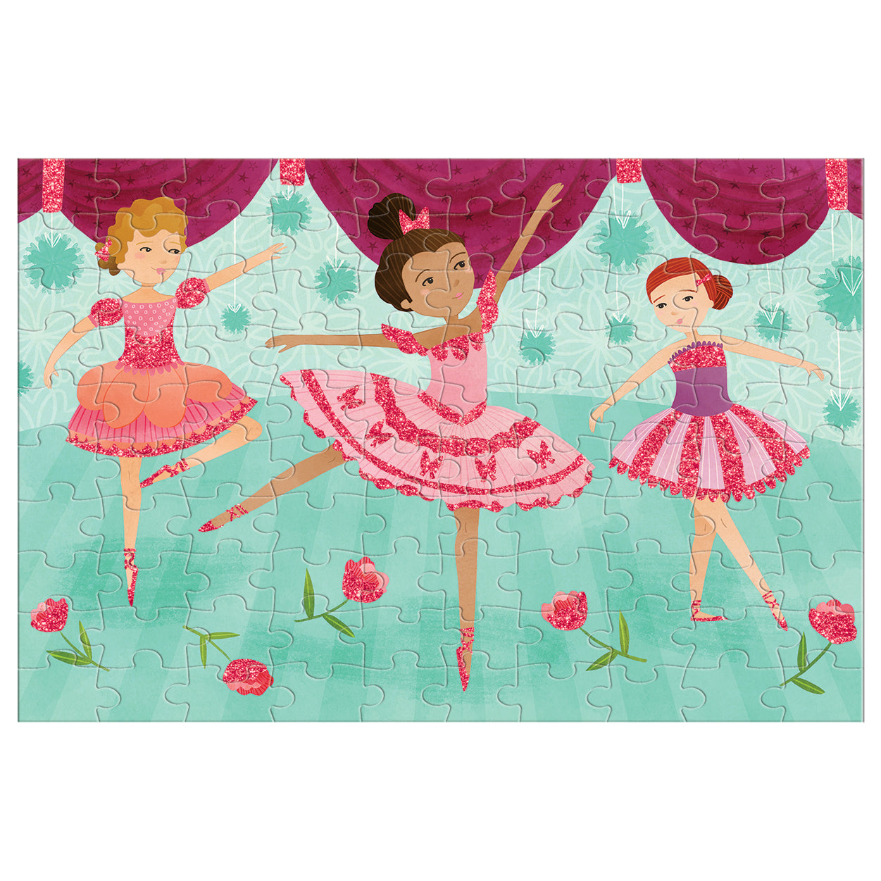 Mudpuppy | 100 pc Glitter Puzzle - Ballerinas