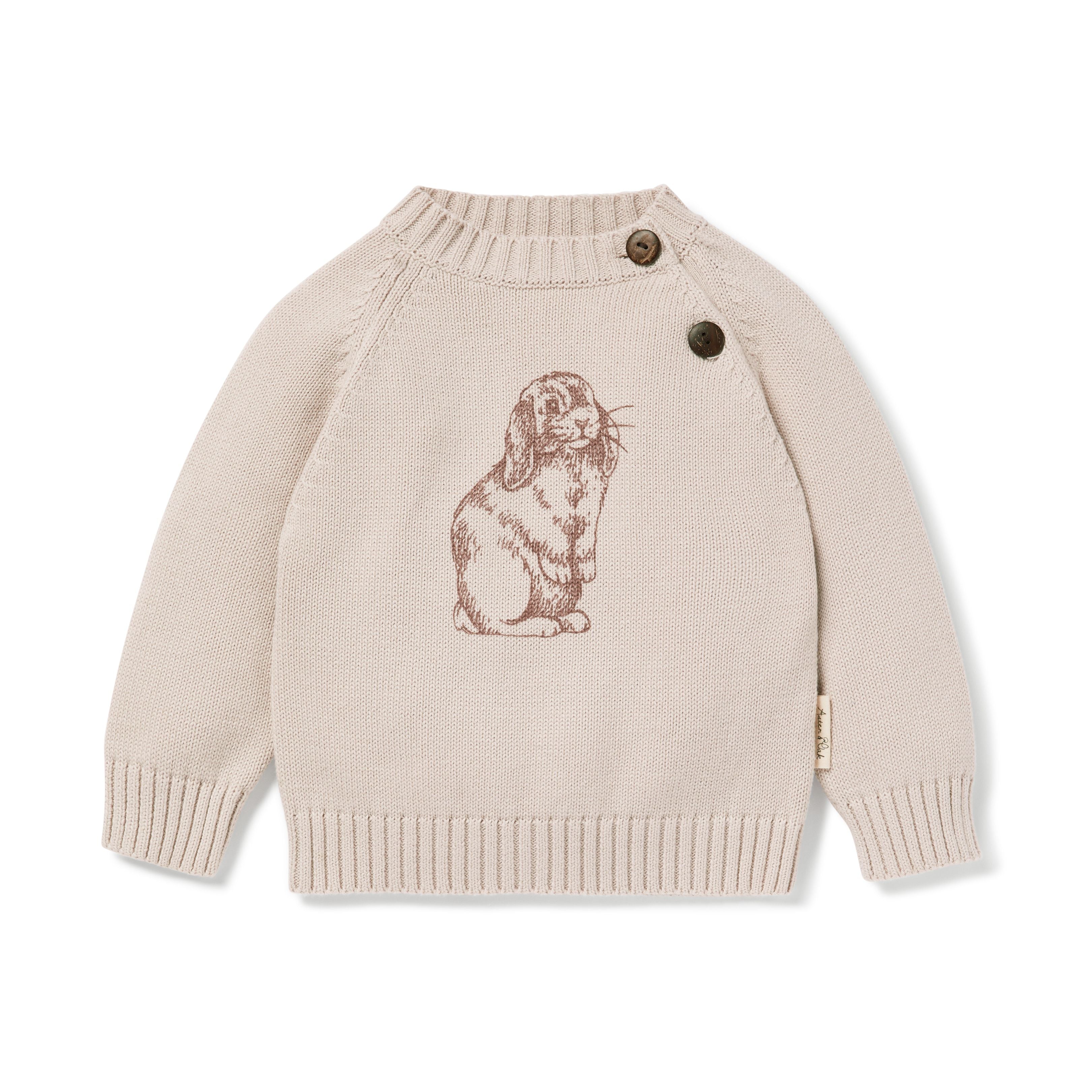 Aster & Oak Oat Bunny Knit Jumper