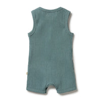 Wilson & Frenchy | Pine Green Organic Rib Boyleg Growsuit - LAST Size 0