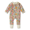 Wilson & Frenchy Organic Zipsuit with Feet - Birdy Floral