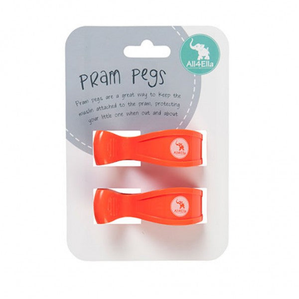 All4Ella | 2 Pack Pegs - Orange Fluro