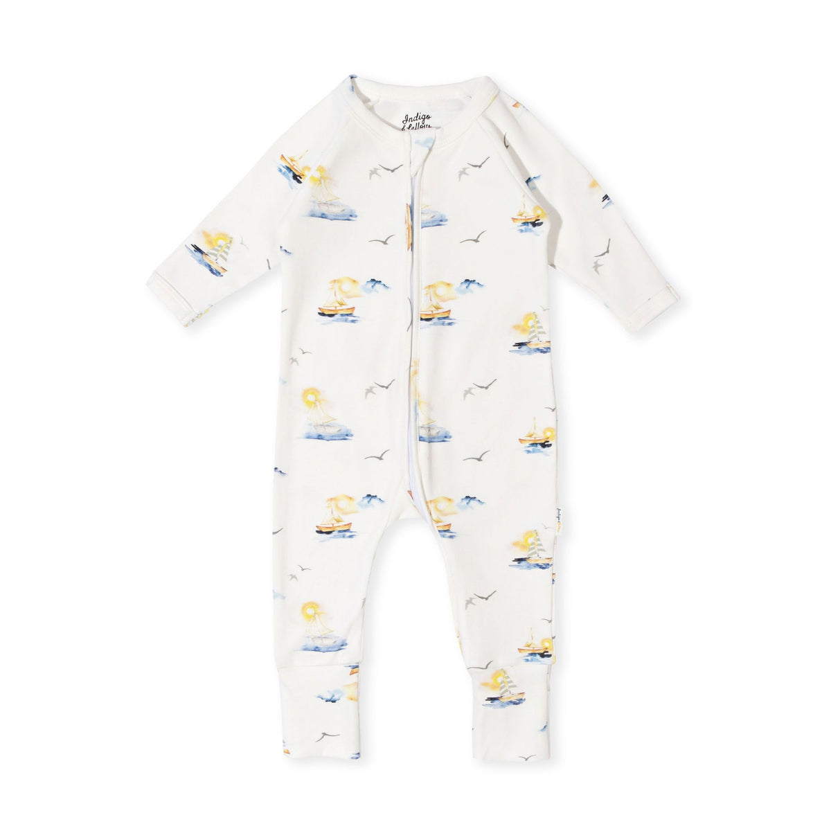 Indigo & Lellow Payton Romper - Sailboat