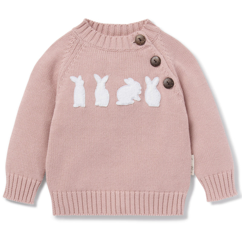 Aster & Oak Rose Bunny Knit Jumper