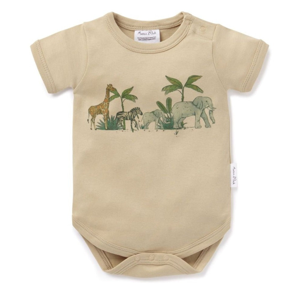 Aster & Oak Safari Print Onesie