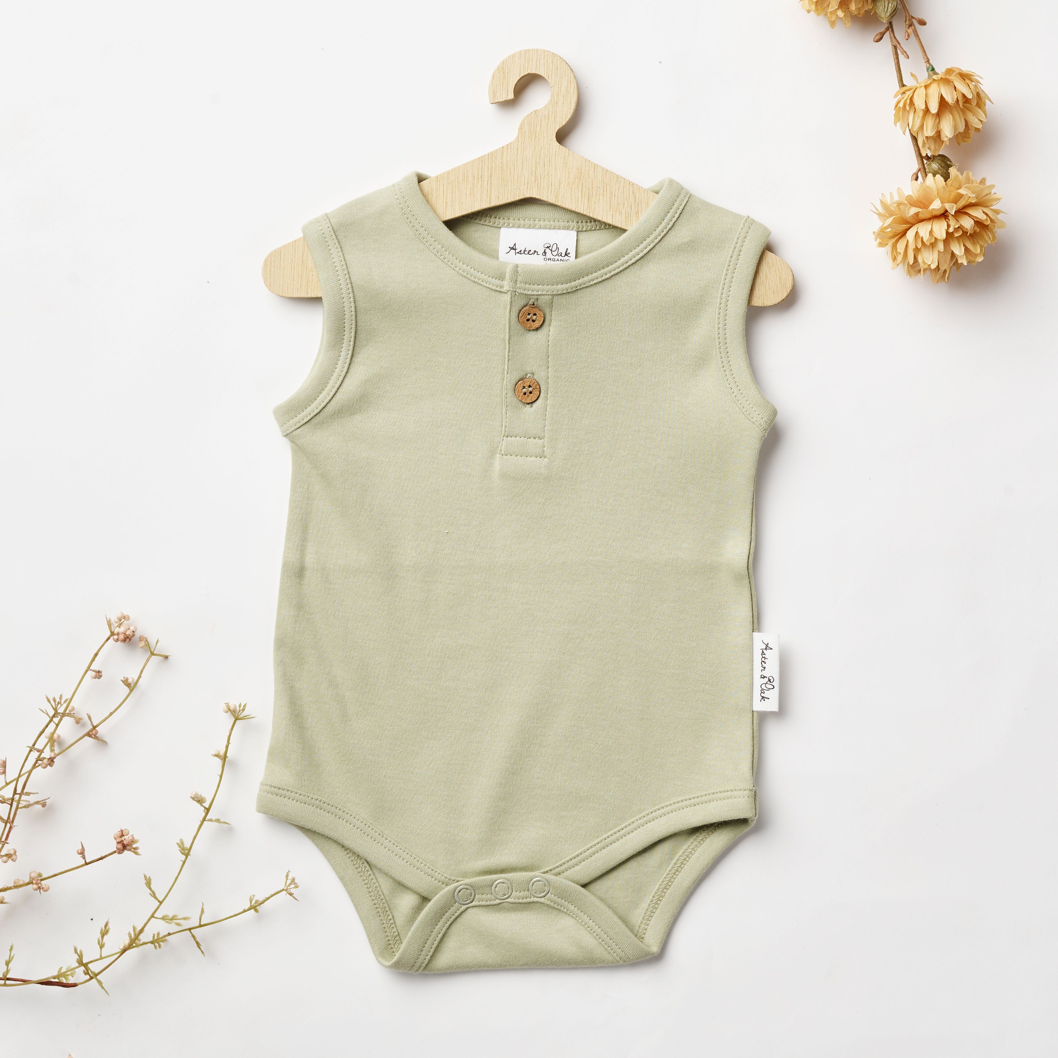 Aster & Oak | Sage Singlet Onesie - LAST Size 00