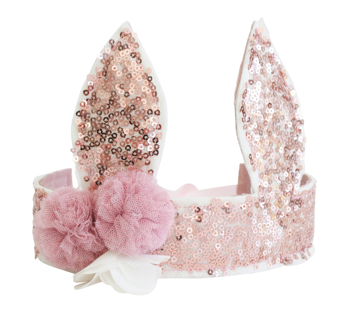 Alimrose | Sequin Bunny Crown - Rose