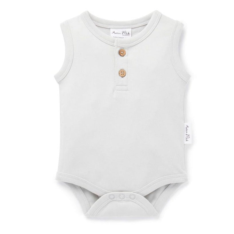 Aster & Oak | Silver Grey Singlet Onesie - LAST Size 0000