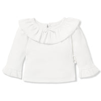 Aster & Oak Snow Rib Ruffle Top