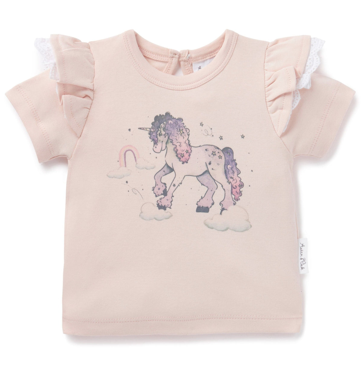 Aster & Oak Unicorn Print Flutter Tee