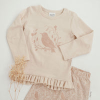 Aster & Oak | Song Bird Print LS Top - Pink Tint