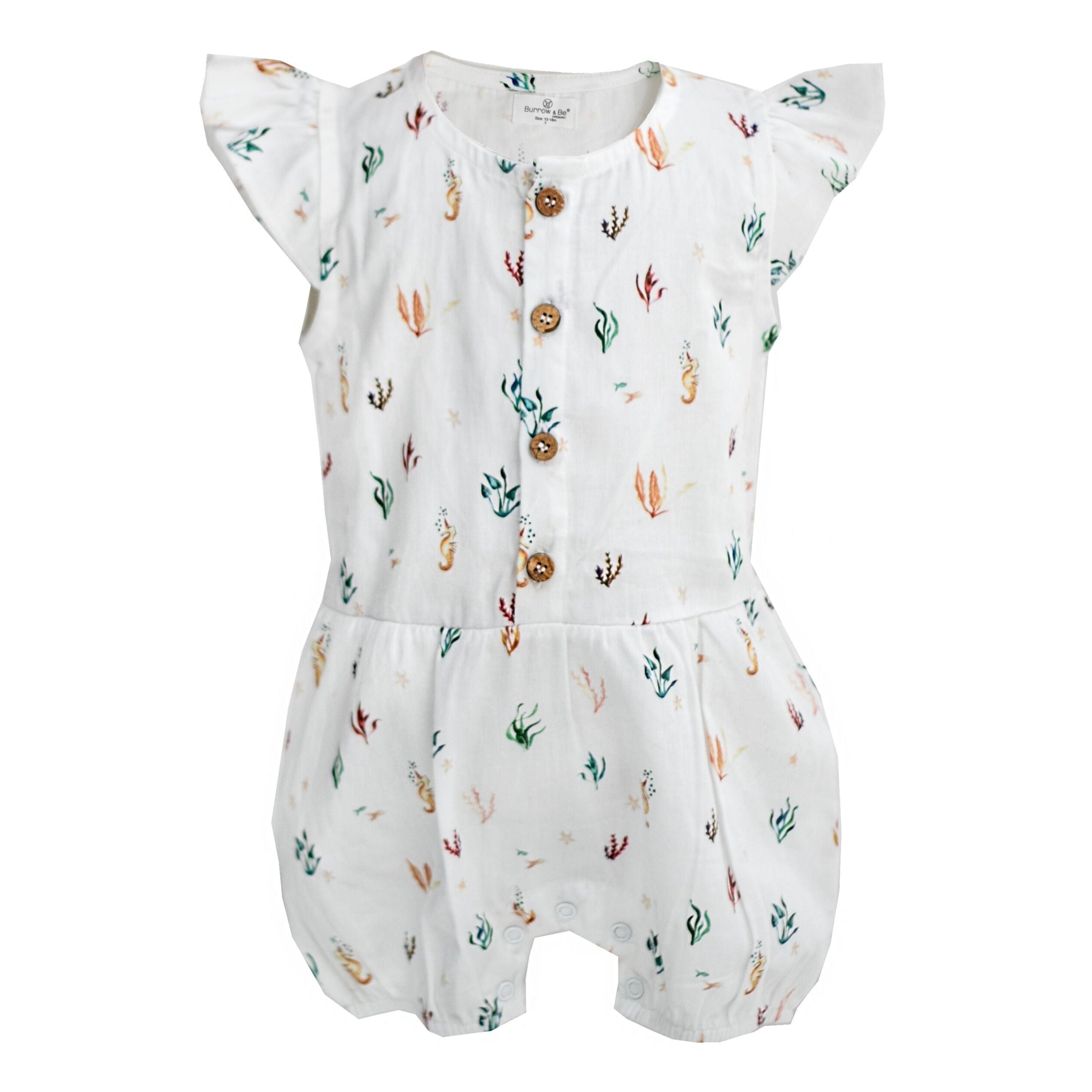 Burrow & Be | Ocean Flora Painting Alice Romper - LAST Size 00